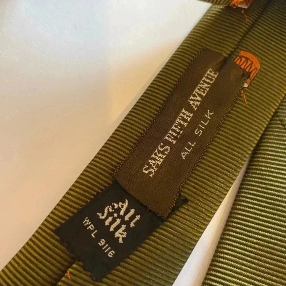 Saks Fifth Avenue Mens Vintage Silk Tie - Picture 5 of 5